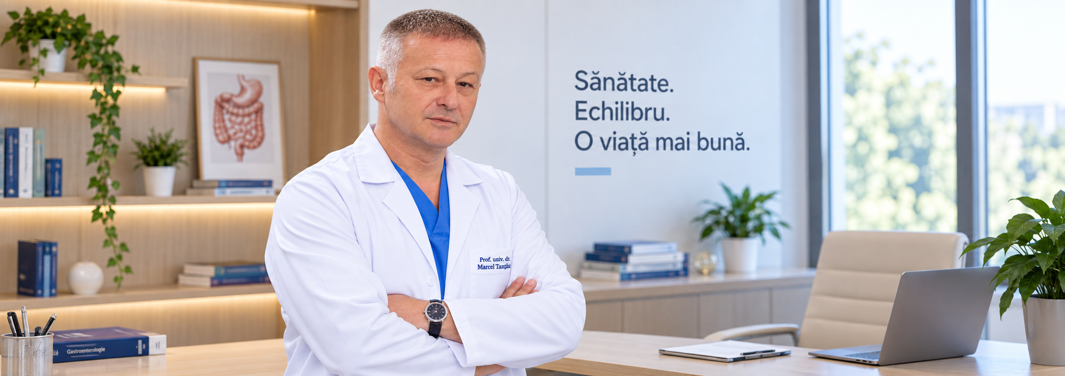 Prof. univ. dr. Marcel Tanțău în cabinet